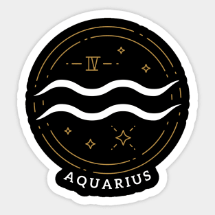 Aquarius Zodiac Sign Horoscope Present Gift for Birthday Sticker